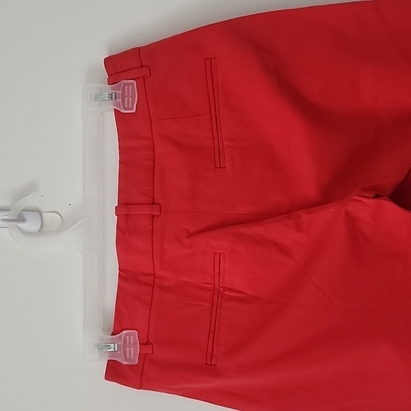 Theory Yanera Red Cotton Stretch Bermuda Walking Shorts Size 2 - Picture 8 of 11
